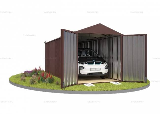 Хозблок SKOGGY секционный с двускатной крышей 6 х 2 м, шоколадный