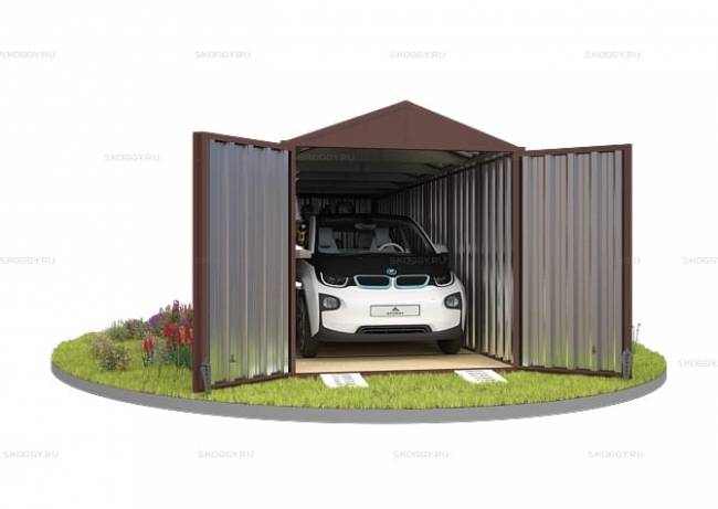 Хозблок SKOGGY секционный с двускатной крышей 6 х 2 м, шоколадный