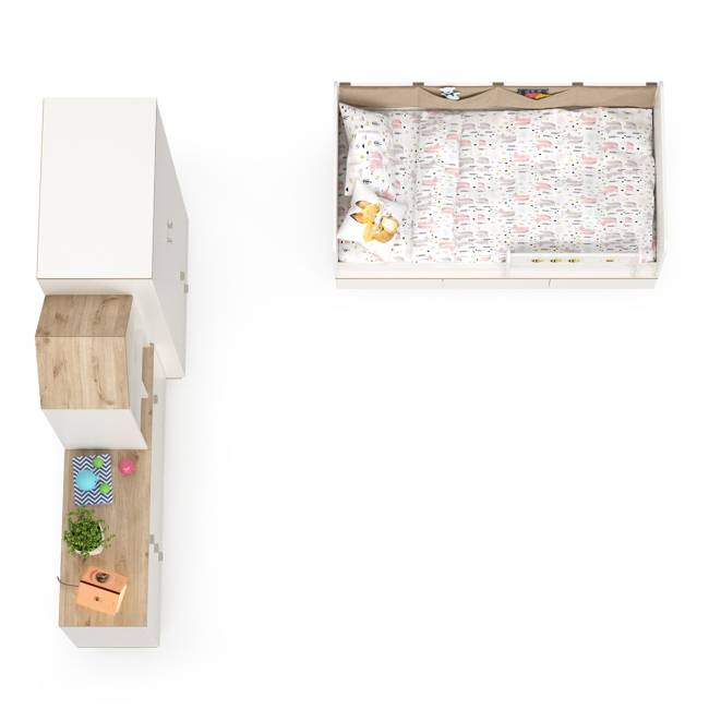 Мебель для детской комнаты Эйп № 1 цвет белый/дуб белый Мебель для детской комнаты Эйп № 1 цвет белый/дуб белый