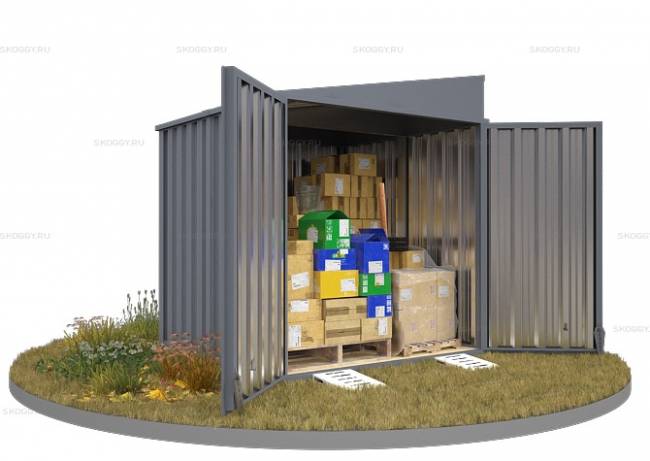 Хозблок SKOGGY секционный с односкатной крышей 2 х 2 м, брутальный серый