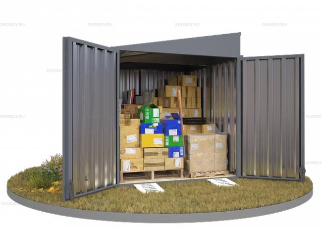 Хозблок SKOGGY секционный с односкатной крышей 2 х 2 м, брутальный серый