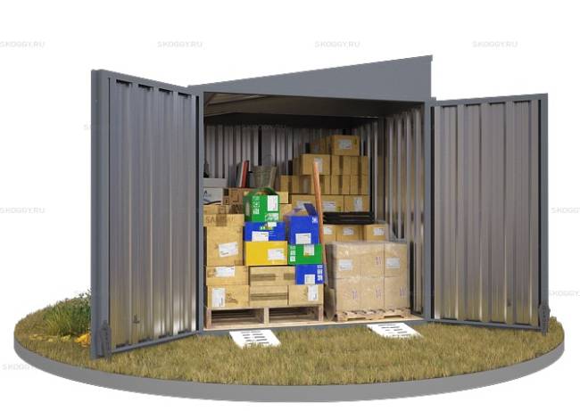 Хозблок SKOGGY секционный с односкатной крышей 2 х 2 м, брутальный серый