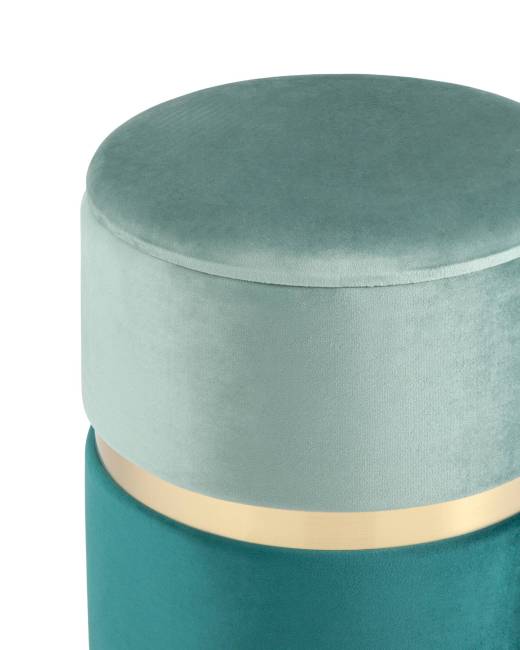 Пуф Кэрри с ящиком велюр бирюзовый