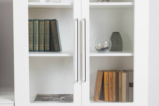 Комод с сервантом и навесной полкой Валенсия цвет белый шагрень Комод с сервантом и навесной полкой Валенсия цвет белый шагрень