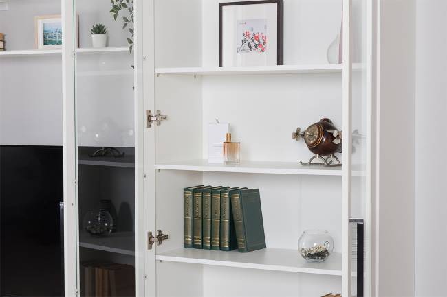 Комод с сервантом и навесной полкой Валенсия цвет белый шагрень Комод с сервантом и навесной полкой Валенсия цвет белый шагрень