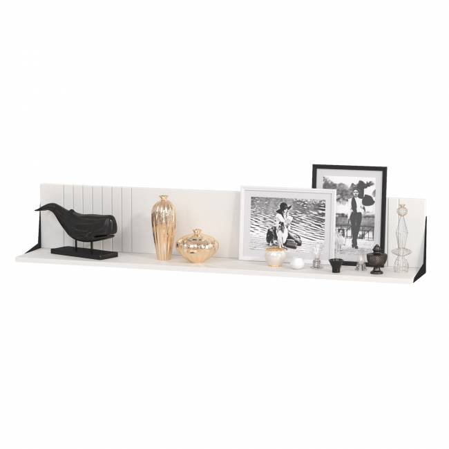 Комод с сервантом и навесной полкой Валенсия цвет белый шагрень Комод с сервантом и навесной полкой Валенсия цвет белый шагрень