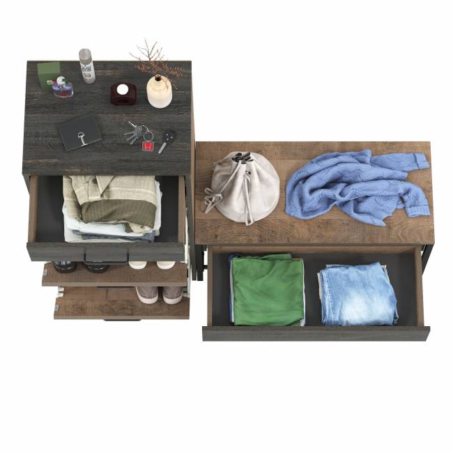 Высокая тумба для обуви с обувницей с сиденьем Трувор цвет дуб гранж песочный/интра Высокая тумба для обуви с обувницей с сиденьем Трувор цвет дуб гранж песочный/интра