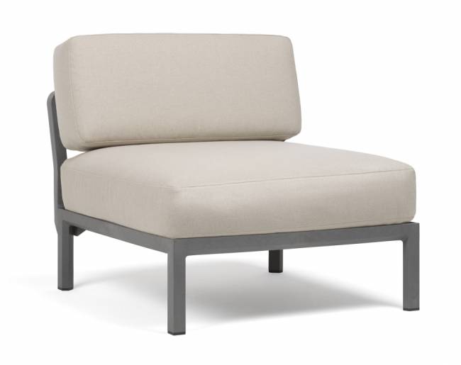 Диван пластиковый с подушками Maximo 3 базальт, жемчуг 2685х940х790 мм Диван пластиковый с подушками Maximo 3 базальт, жемчуг 2685х940х790 мм