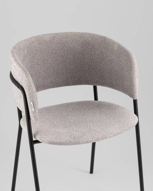 Кресло Нэлли New буклированный велюр серый