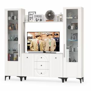 Стенка для аппаратуры Валенсия № 100 цвет белый шагрень