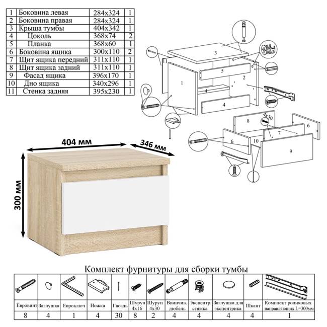 Двухтумбовый стол компьютерный Мори МС-2 с тумбочкой с ящиком и полкой на 1200 цвет дуб сонома/белый Двухтумбовый стол компьютерный Мори МС-2 с тумбочкой с ящиком и полкой на 1200 цвет дуб сонома/белый