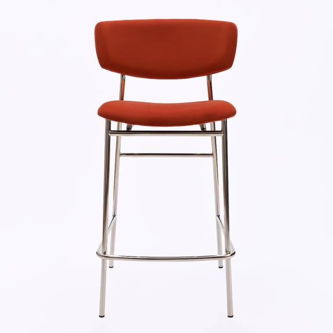 Дизайнерский полубарный стул Marko терракотовый, основание хром
