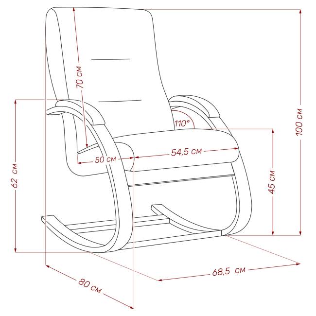 Кресло-качалка Leset Милано Венге V18 бежевый