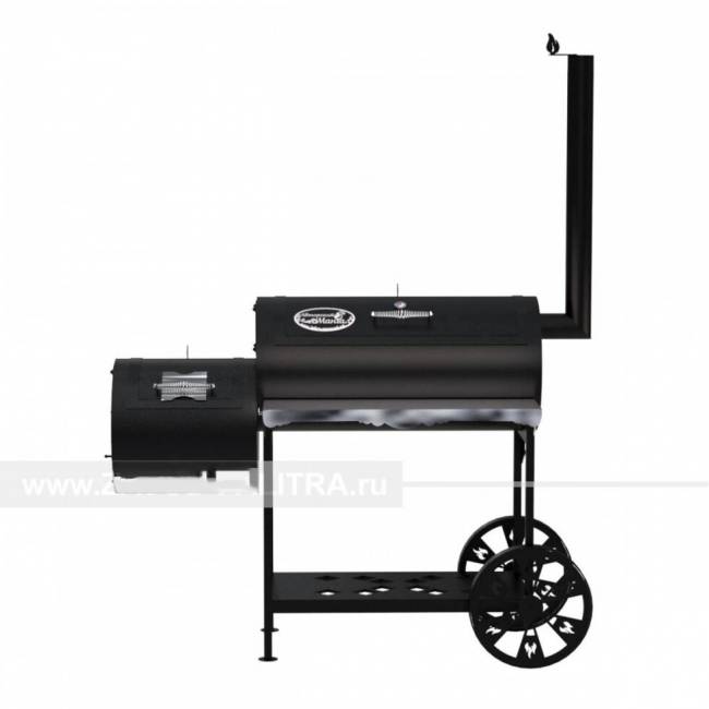 Гриль-Смокер XL, из стали толщиной 3 мм, с топкой слева, в термостойкой покраске Гриль-Смокер XL, из стали толщиной 3 мм, с топкой слева, в термостойкой покраске