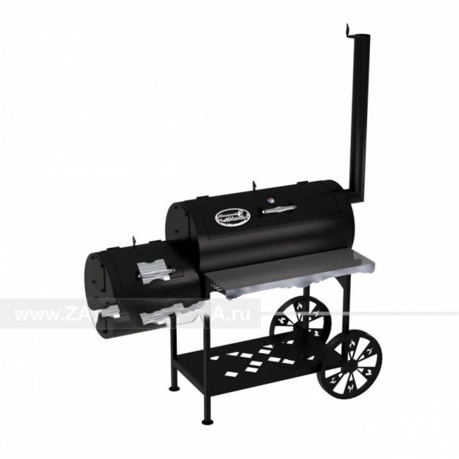 Гриль-Смокер XL, из стали толщиной 3 мм, с топкой слева, в термостойкой покраске Гриль-Смокер XL, из стали толщиной 3 мм, с топкой слева, в термостойкой покраске