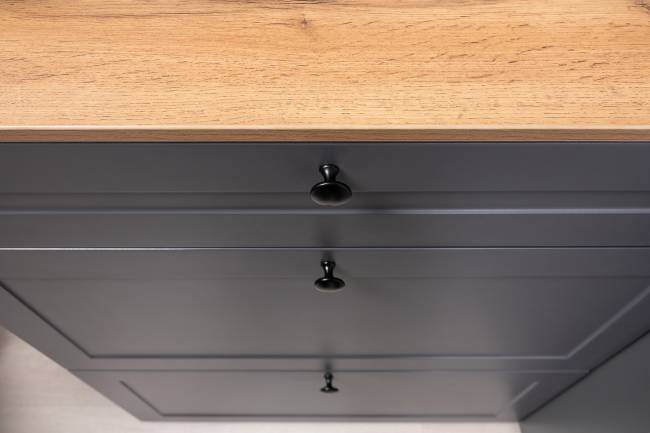 Комод с обувницей и тумбой Остин цвет серый графит/дуб крафт золотой