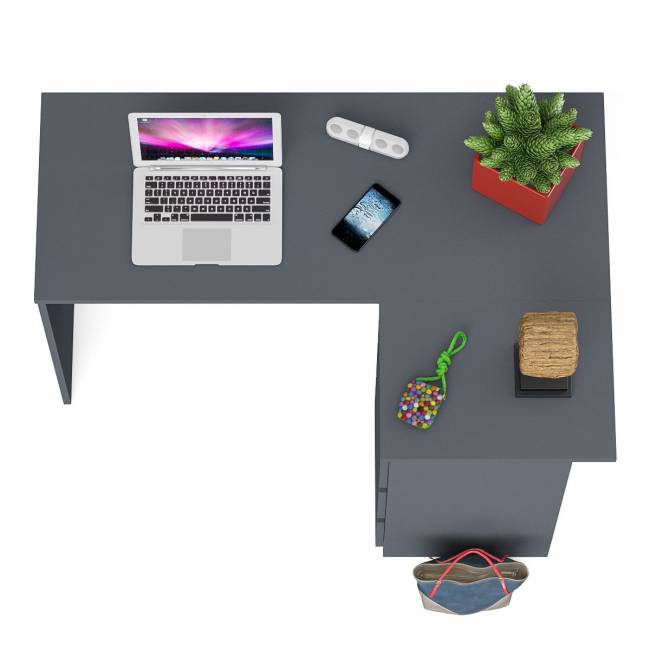 Угловой компьютерный стол Мори МС-16 правый цвет графит Угловой компьютерный стол Мори МС-16 правый цвет графит