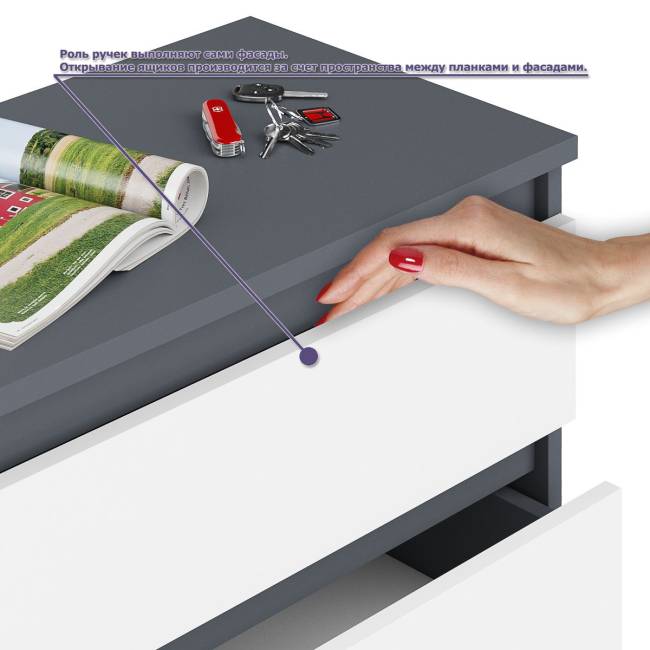 Большой комод МК1200.10 десять ящиков и письменный стол МСП1200 Мори цвет графит/белый Большой комод МК1200.10 десять ящиков и письменный стол МСП1200 Мори цвет графит/белый