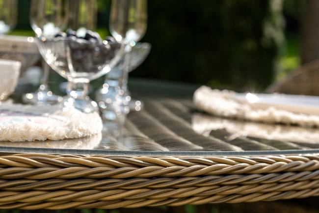 "Эспрессо - 150 S" обеденная группа плетеная, цвет соломенный