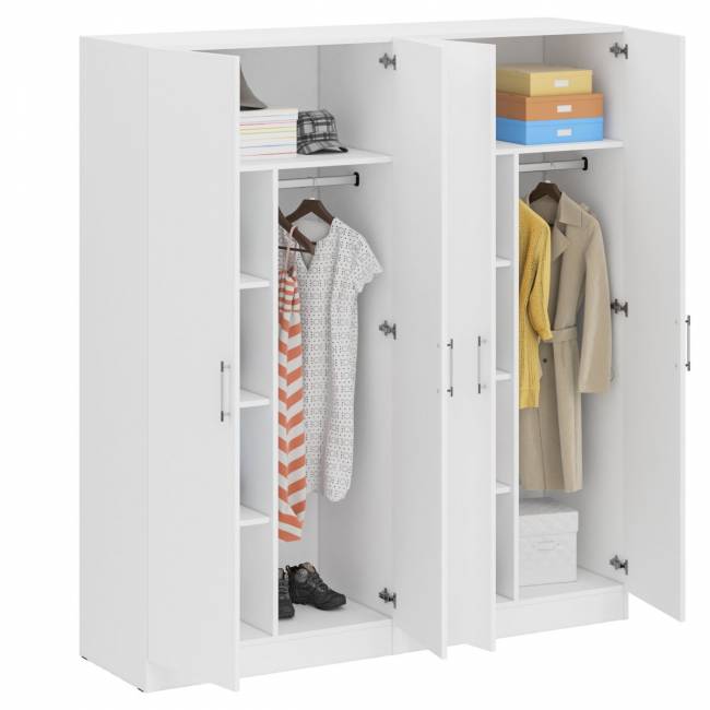 Два 2-х створчатых шкафа для одежды Стандарт цвет белый Два 2-х створчатых шкафа для одежды Стандарт цвет белый