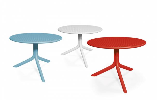 Стол пластиковый обеденный Step + Step Mini голубой Ø605х400-765 мм