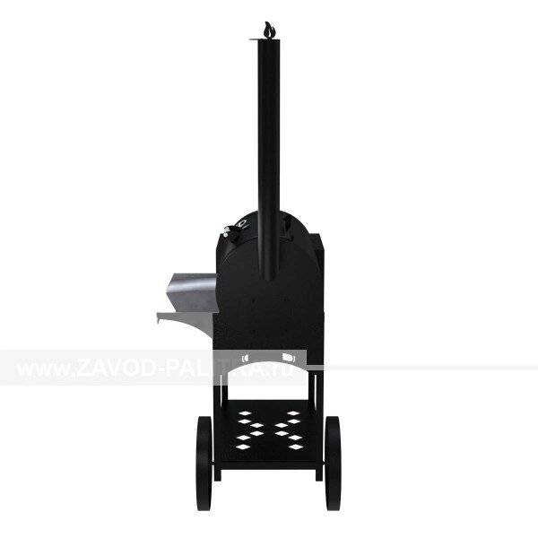 Гриль-Смокер казан XL, из стали толщиной 4 мм, печь слева, в термостойкой покраске Гриль-Смокер казан XL, из стали толщиной 4 мм, печь слева, в термостойкой покраске