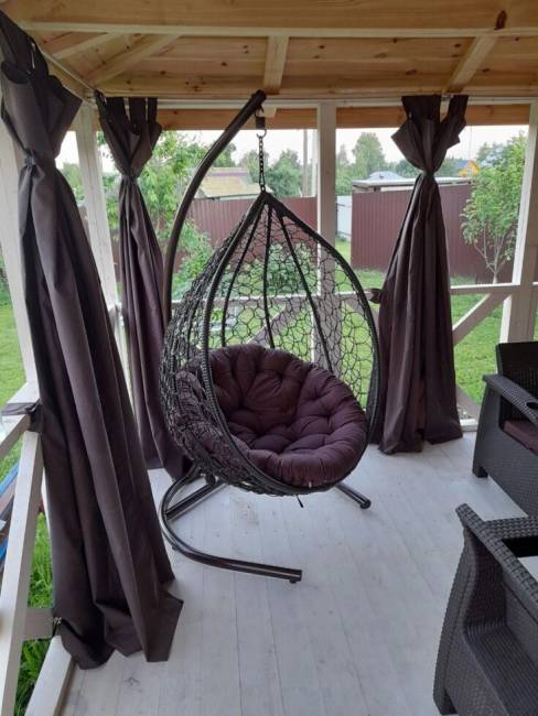 Подвесное кресло из искусственного ротанга "BUENO STRONG-XL", коричневый