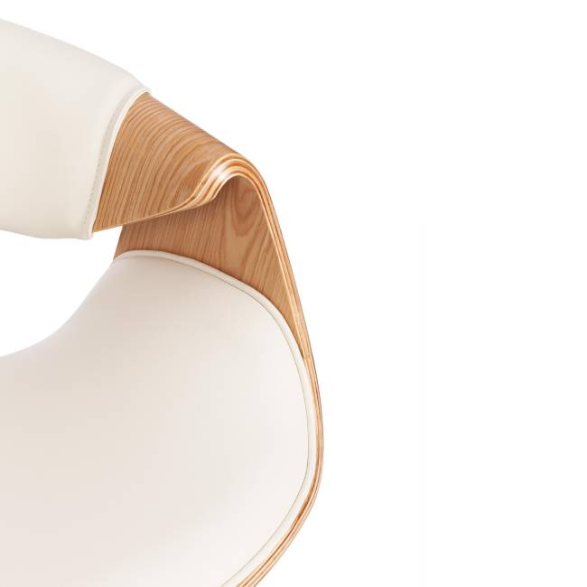 Кресло BEND  натуральный, кож/зам белый белый