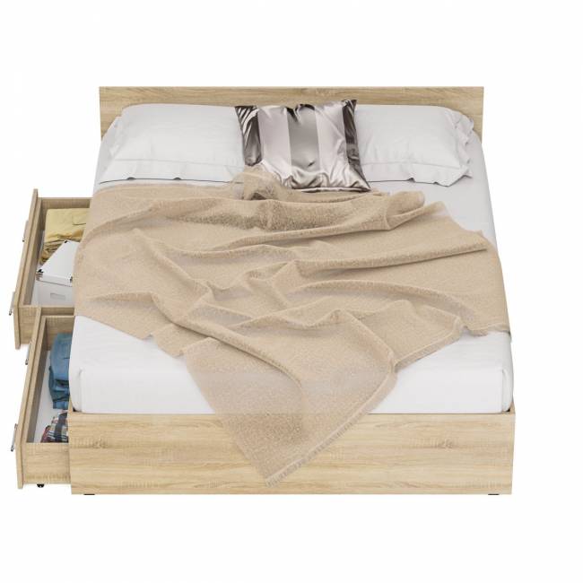 Кровать с ящиками Стандарт 1600 цвет дуб сонома