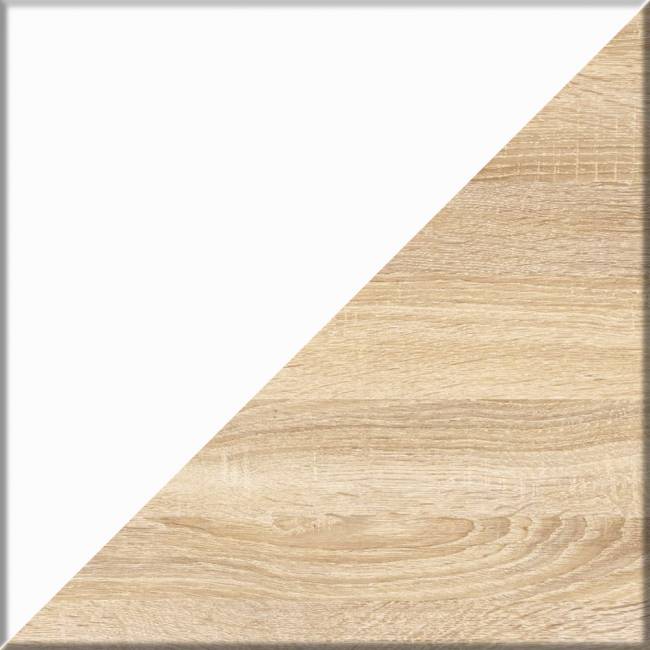 Стол компьютерный с ящиками МС-6 правый с комодом МК800 4 ящика Мори цвет дуб сонома/белый