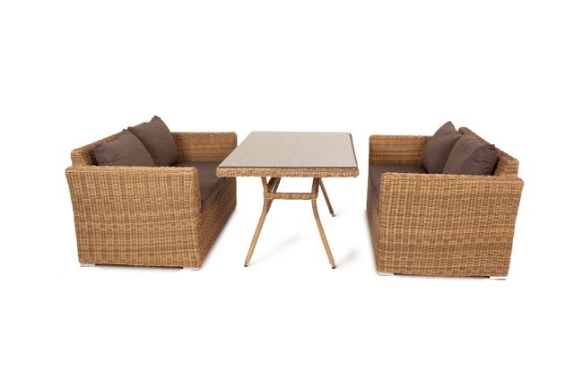 "Мокко" обеденная группа плетеная из ротанга, цвет соломенный "Мокко" обеденная группа плетеная из ротанга, цвет соломенный