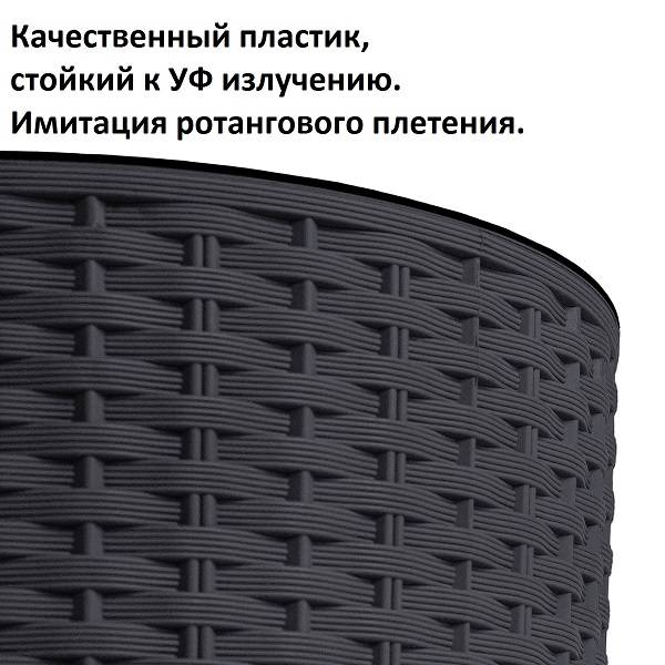 Кашпо для цветов RATO ROUND DRTUS400L-S433 антрацит 2 предмета 35 и 37.65л