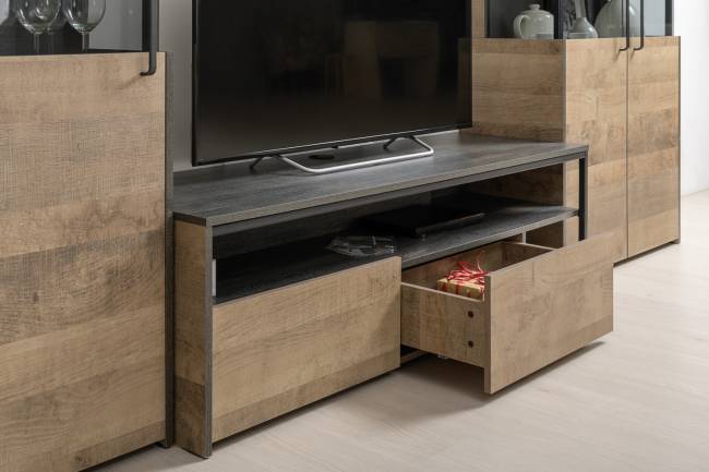 Стенка для гостиной Трувор № 80 цвет дуб гранж песочный/интра