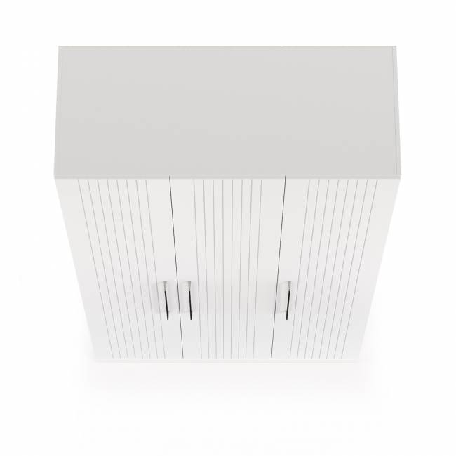 Шкаф комбинированный 3-х дверный Валенсия 13.12 цвет белый шагрень есть зеркало внутри Шкаф комбинированный 3-х дверный Валенсия 13.12 цвет белый шагрень есть зеркало внутри