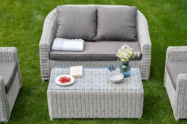 "Кон Панна" столик журнальный из искусственного ротанга, цвет бежевый