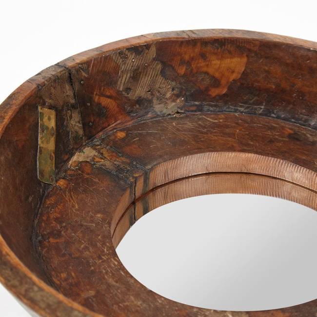 Зеркало Secret De Maison PLATE ( mod. FS-2154) дерево манго, Dia 53, Г 12 cm, коричневый коричневый дерево манго