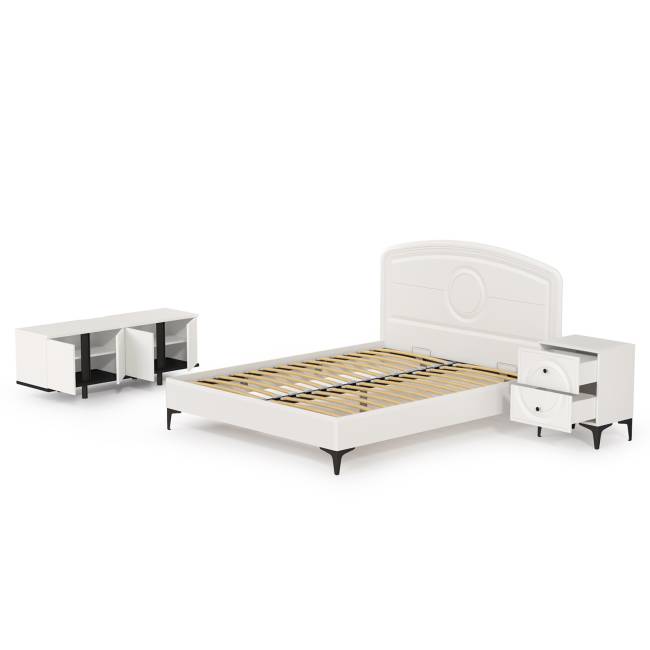 Комплект мебели в спальню Валенсия № 11 цвет белый шагрень/чёрный Комплект мебели в спальню Валенсия № 11 цвет белый шагрень/чёрный