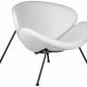 Кресло дизайнерское DOBRIN EMILY, белый винил YP17, черное основание