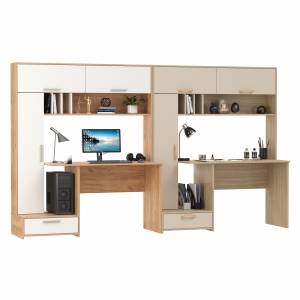 Письменные столы Лайт 03.243Н цвет дуб крафт золотой/белый премиум/плэйн/сатин