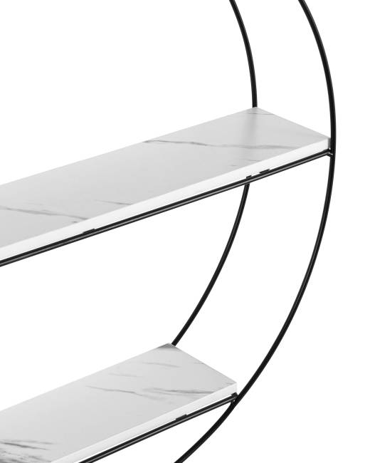 Полка Luna черная белый мрамор