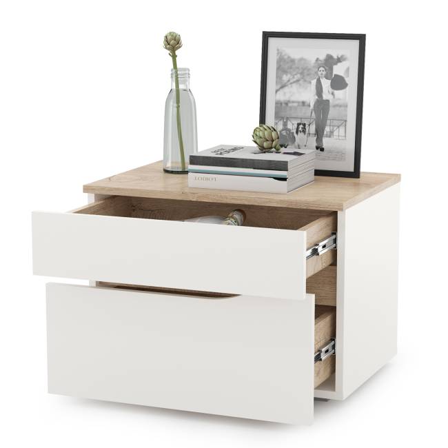 Тумба прикроватная Муссон 16.03 цвет белый/дуб эндгрейн элегантный Тумба прикроватная Муссон 16.03 цвет белый/дуб эндгрейн элегантный