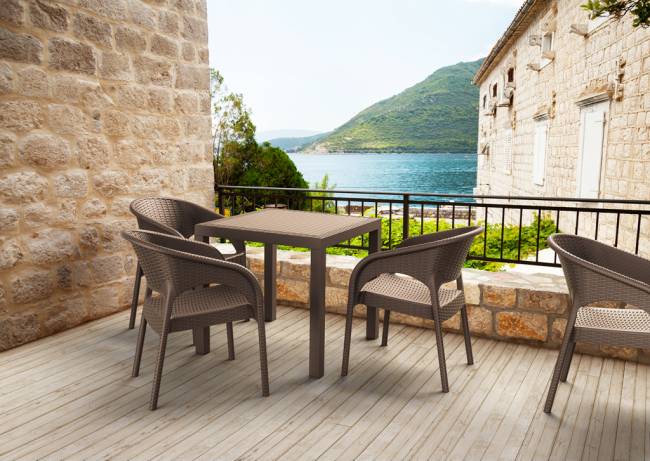 Стол пластиковый Orlando 80 коричневый 800х800х750 мм