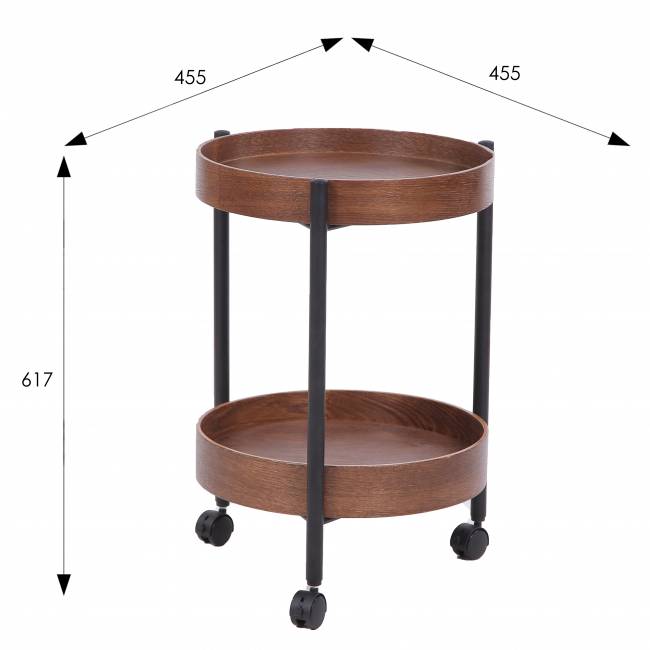 Стол журнальный Тобол 1 орех американский (с колесами)