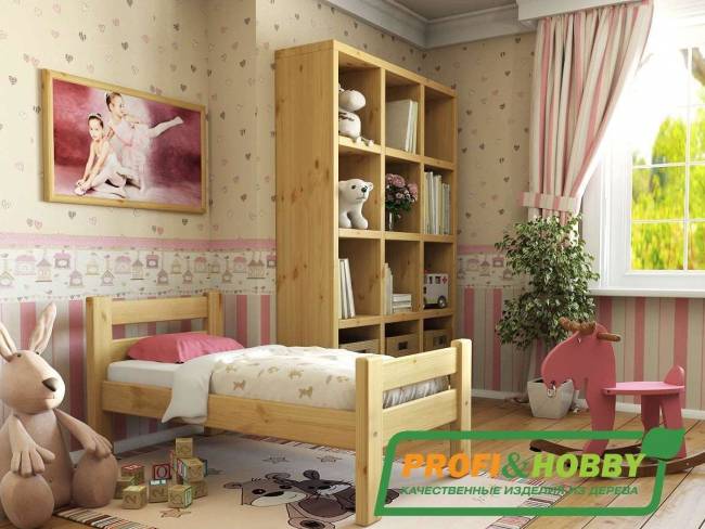 Кровать деревянная "Классика" 600 х 1400, сосна