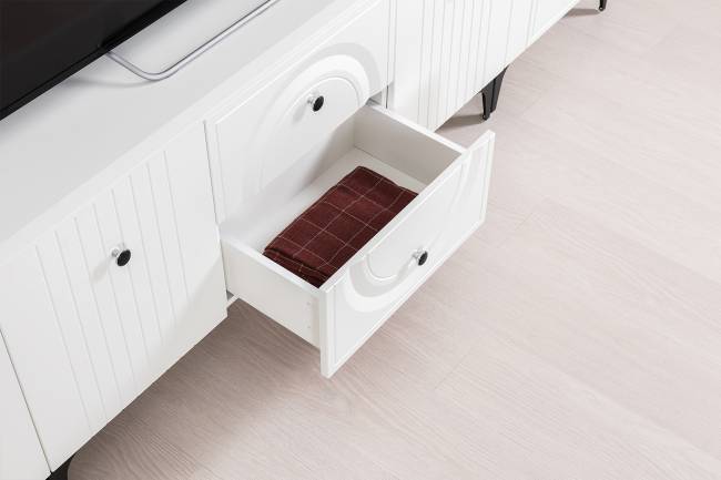 Стенка в гостиную Валенсия № 80 цвет белый шагрень