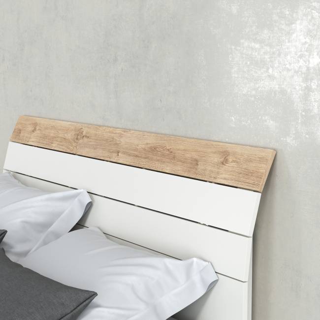 Модульная мебель для спальни Муссон с тумбочкой для аппаратуры 13.276 цвет белый/чёрный/дуб эндгрейн элегантный