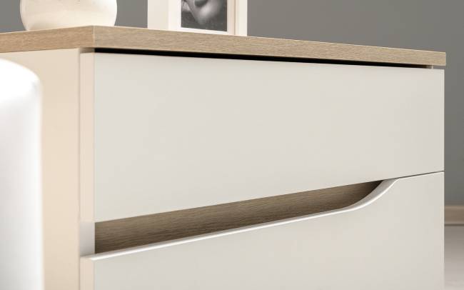 Модульная мебель для спальни Муссон с тумбочкой для аппаратуры 13.276 цвет белый/чёрный/дуб эндгрейн элегантный