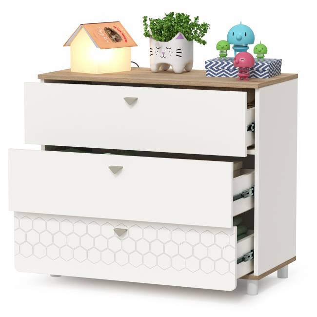 Детский комод Эйп 13.322 цвет белый/дуб белый Детский комод Эйп 13.322 цвет белый/дуб белый